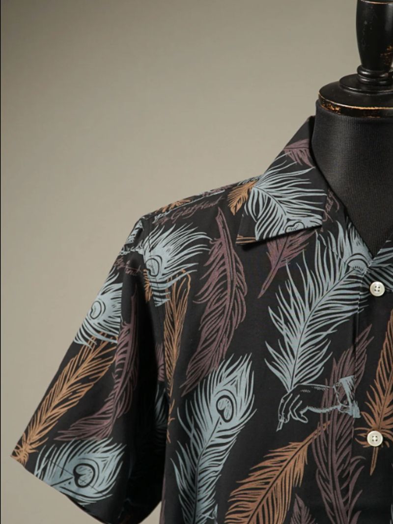 PEACOCK QUILL - S/S SHIRTS (BLACK)