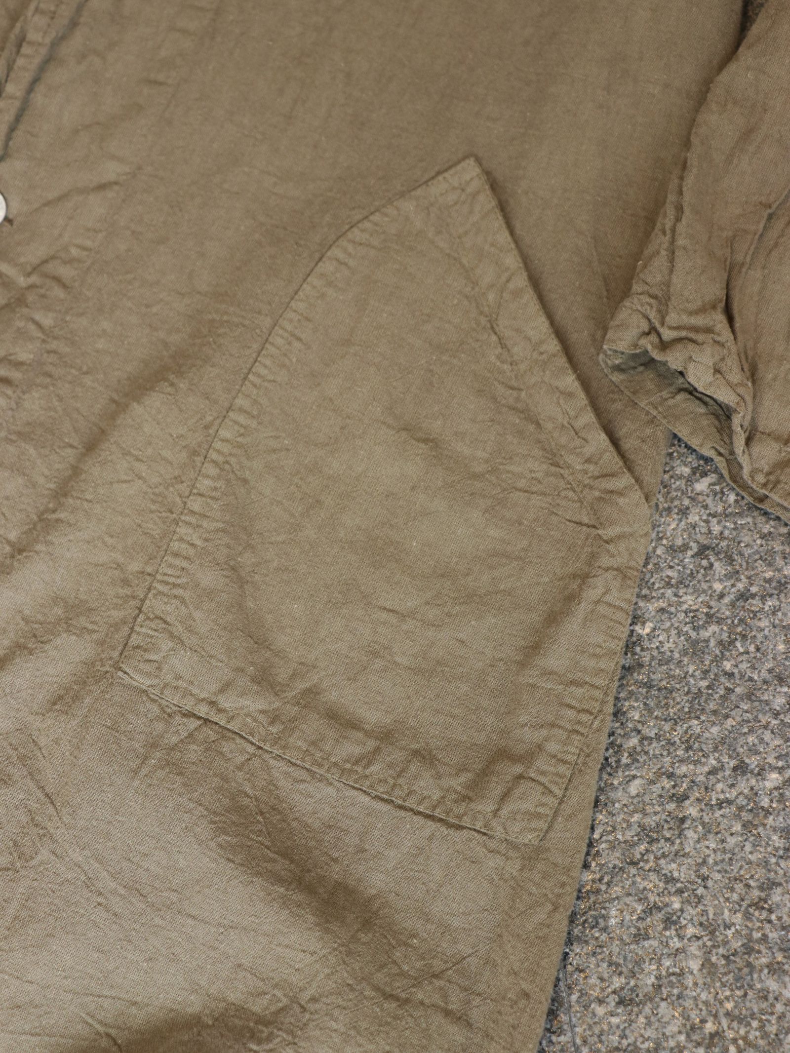 トライバル リネン ワークコート / TRIVAL LINEN WORK COAT  (KHAKI)