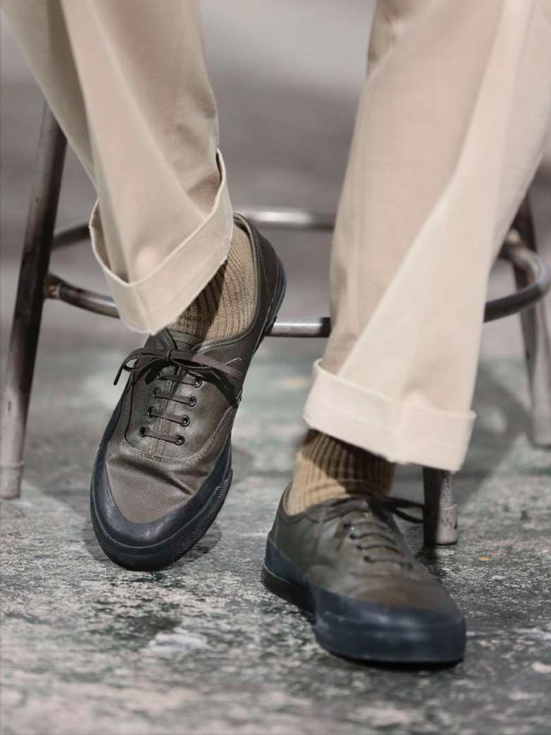 【PEANUS&CO. x ACVM】 WAXED COTTON P-DECK SHOES (OLIVE)