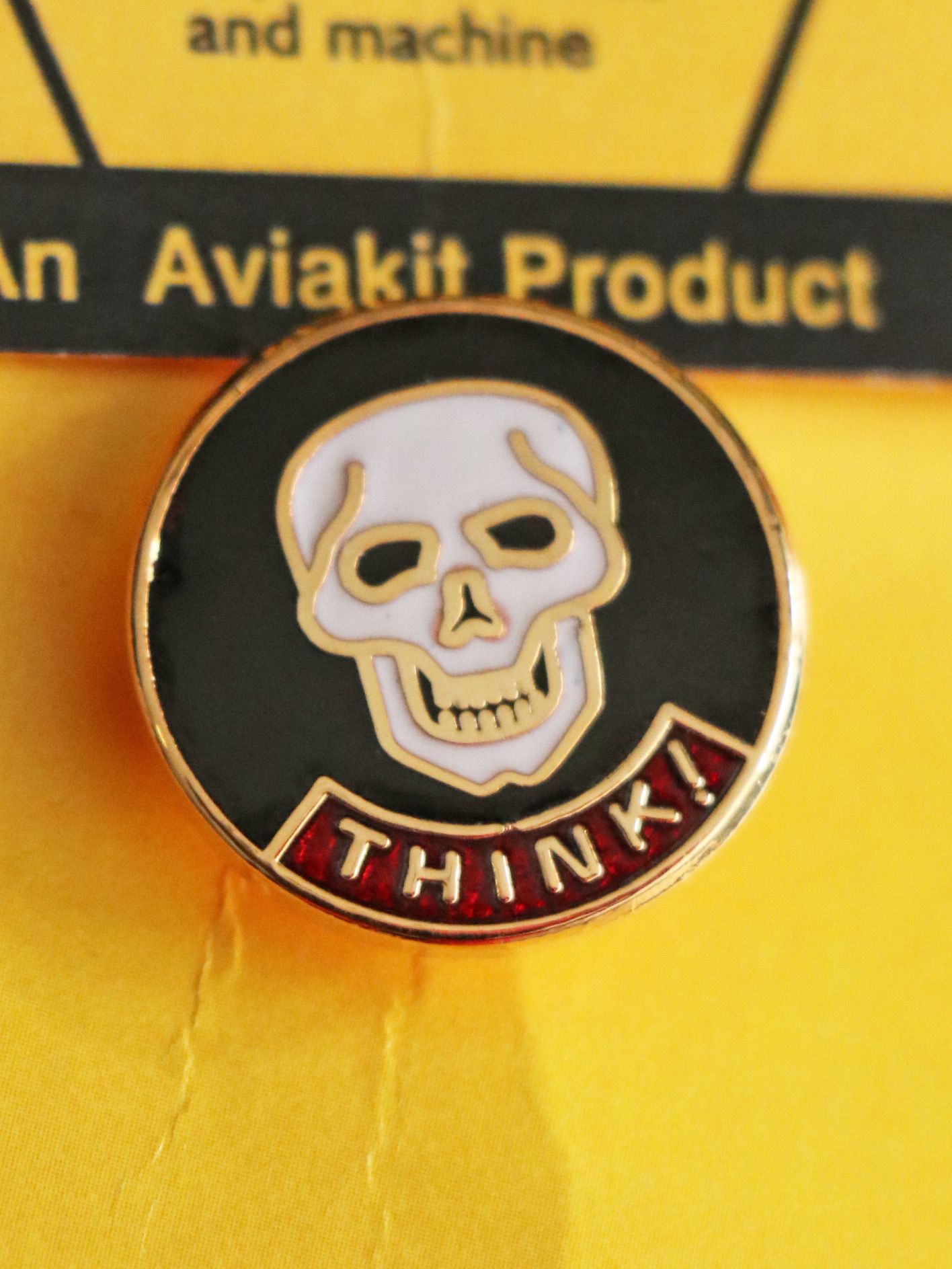 "THINK! SKULL" BADGE