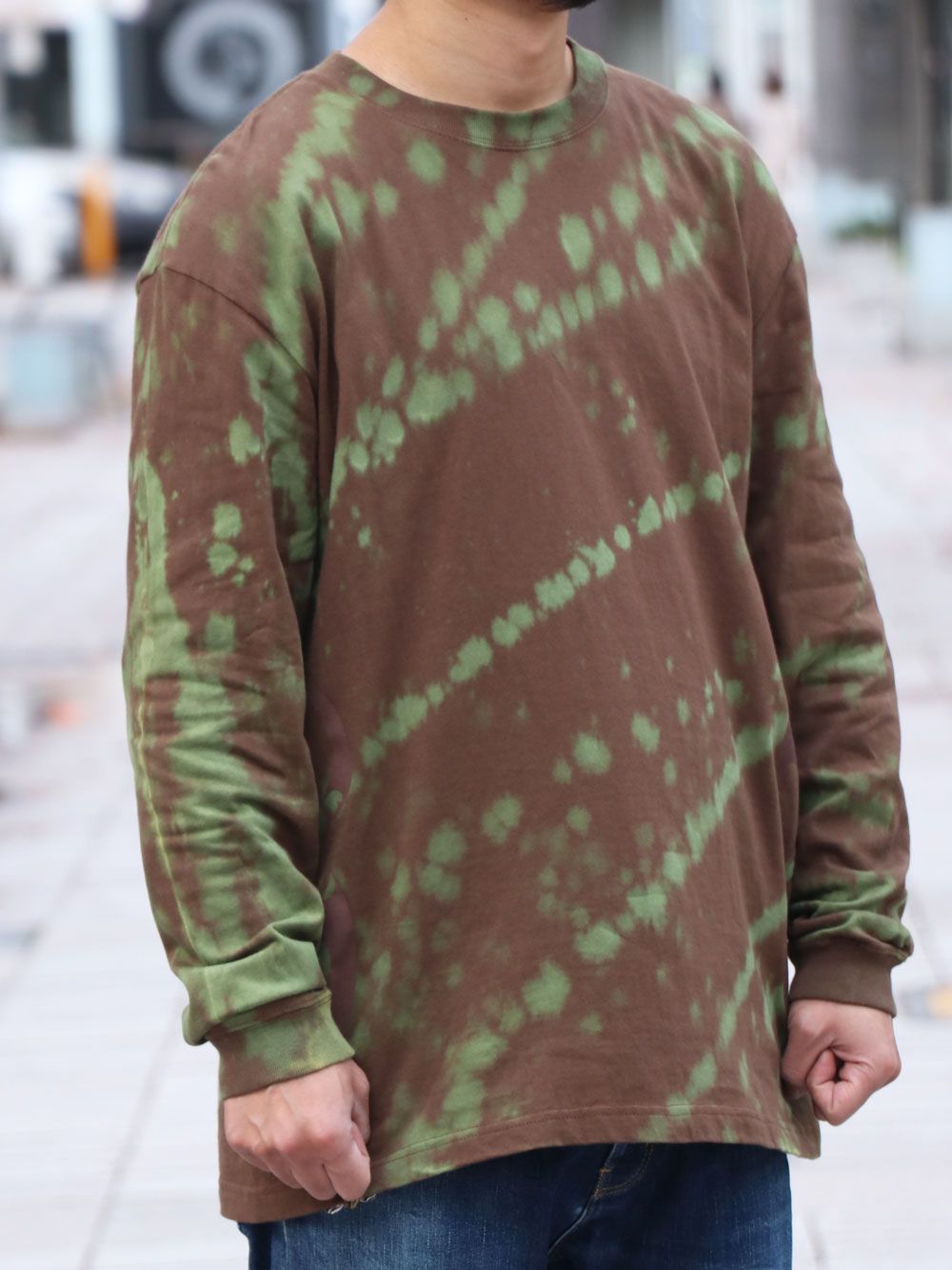 オリジナル ブリーチロングスリーブTシャツ(ブラウン) / ORIGNAL HEAVY OZ BLEACH L/S TEE  (BROWN)
