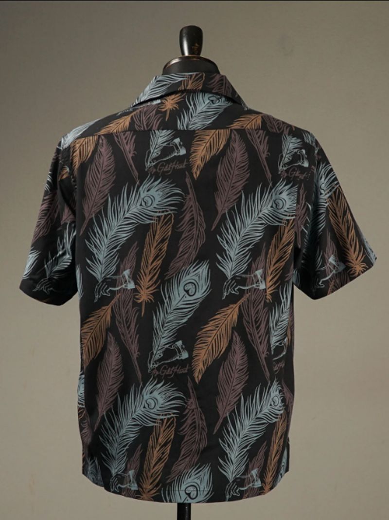 PEACOCK QUILL - S/S SHIRTS (BLACK)