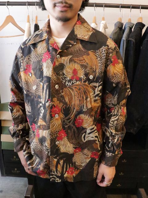 1950s L/S Fowl Pattern Sport Shirt  / BLACKSIGN 2019SS