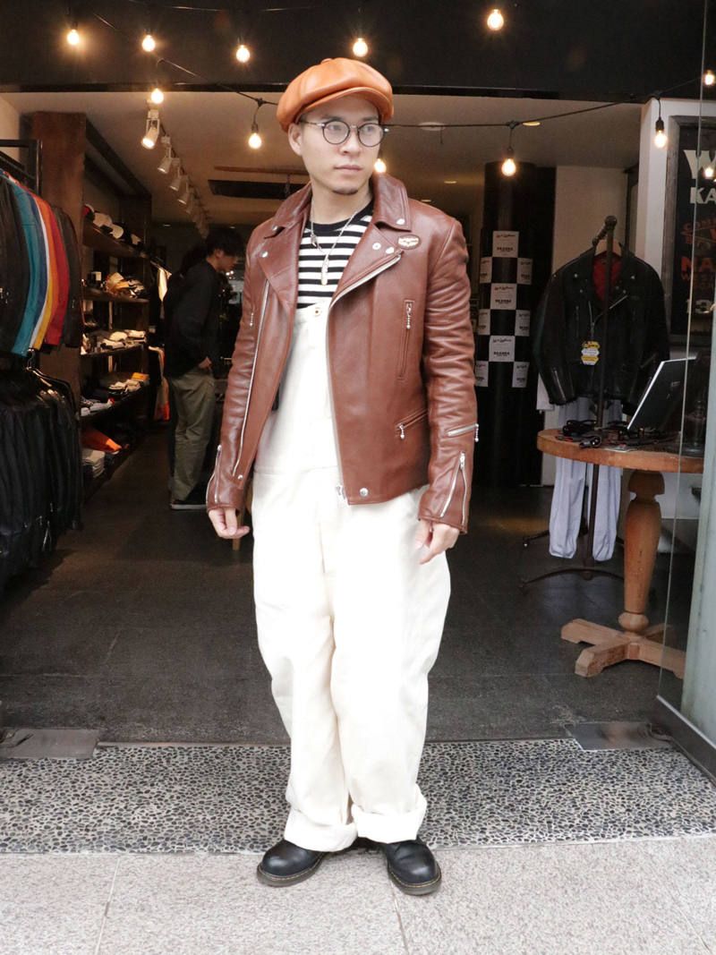 カラーレザーコーディネート Lewis Leathers×ワークスタイル