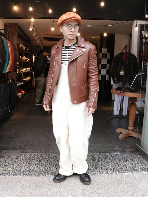 カラーレザーコーディネート Lewis Leathers×ワークスタイル