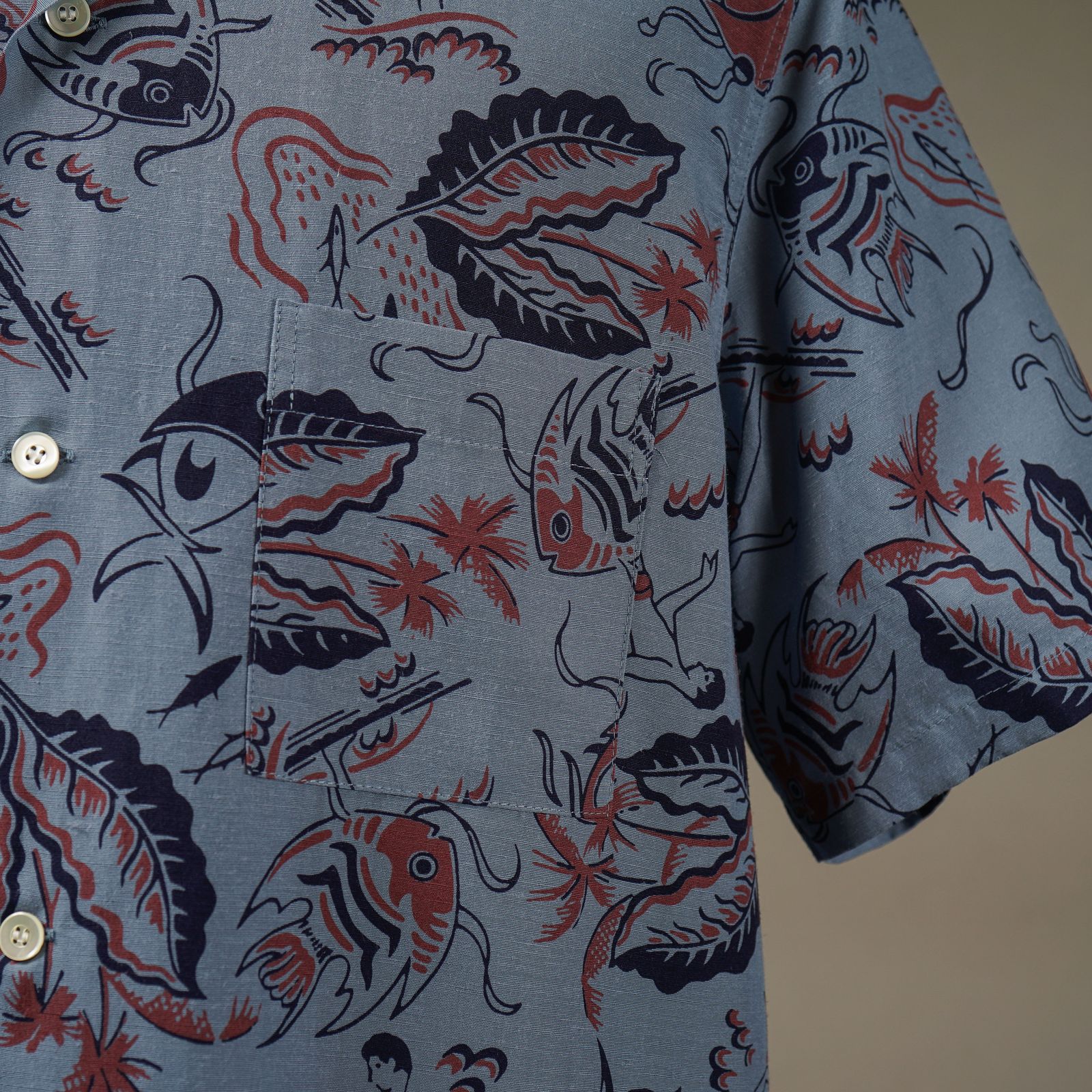 SEA ISLAND - S/S COVERALL SHIRTS (SAX)