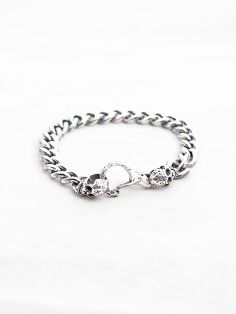 CALAVERA HEAD & SNAKE HOOK BRACELET (SILVER925)