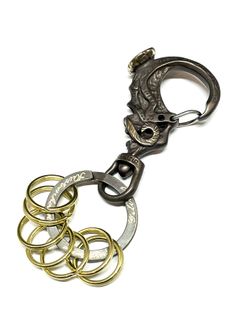 MUSTACHE SKULL KEYHOLDER "SMALL"(BRASS)