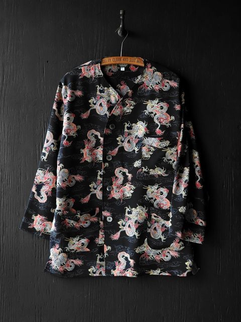 “DRAGON IN CLOUDS” LATE NIGHT SHIRT (MIDNIGHT BLACK)