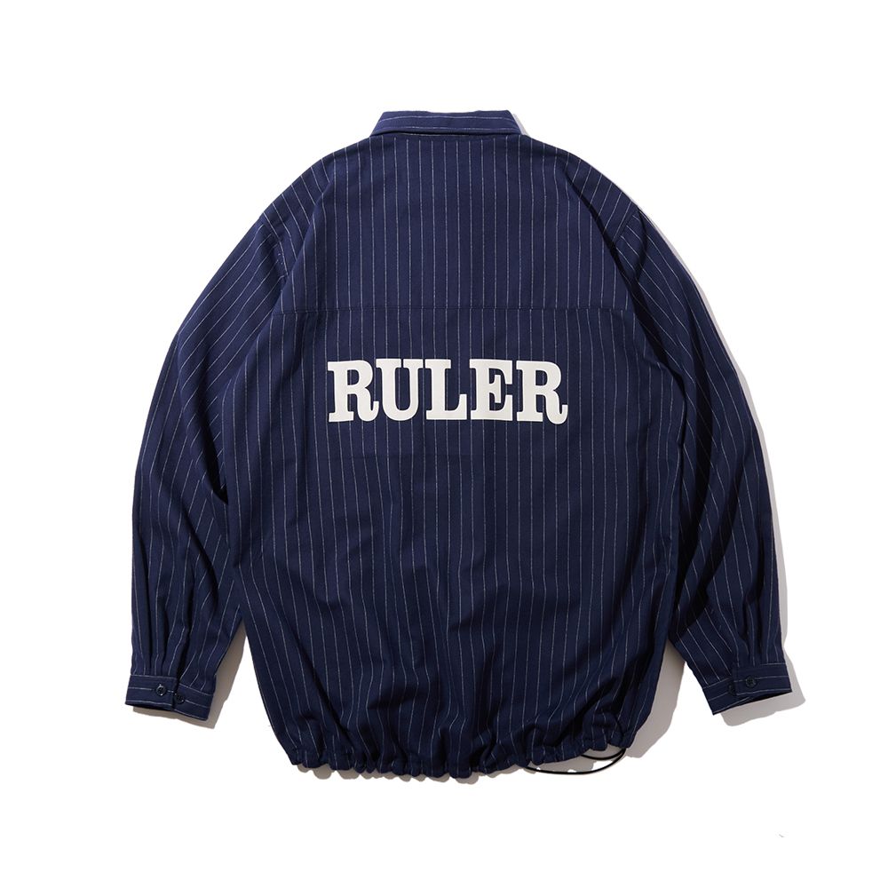 BLUNT STRIPE FLANNEL PULLOVER SHIRT (NAVY)
