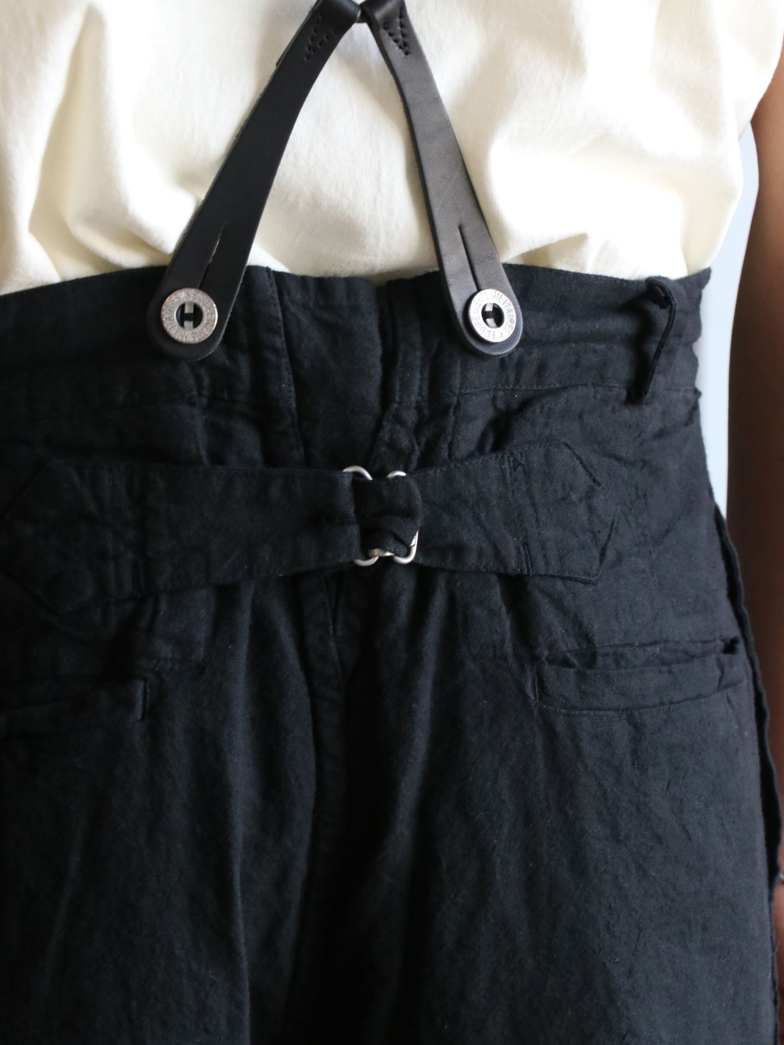 FRENCH ARMY LINEN PANTS  (BLACK)