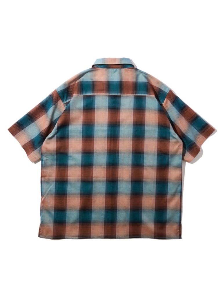 PIRATES OMBRE OPEN-NECK S/S SHIRT (NAVY/ORANGE)