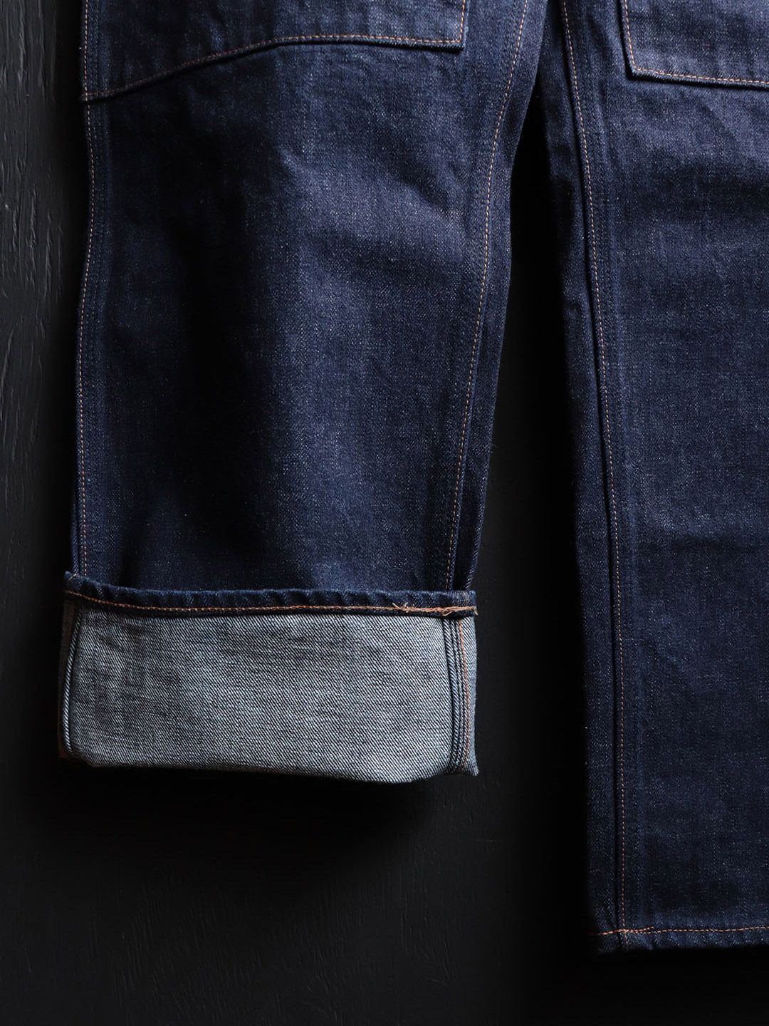 DENIM DERT APRON OVER-ALLS (DARK INDIGO)