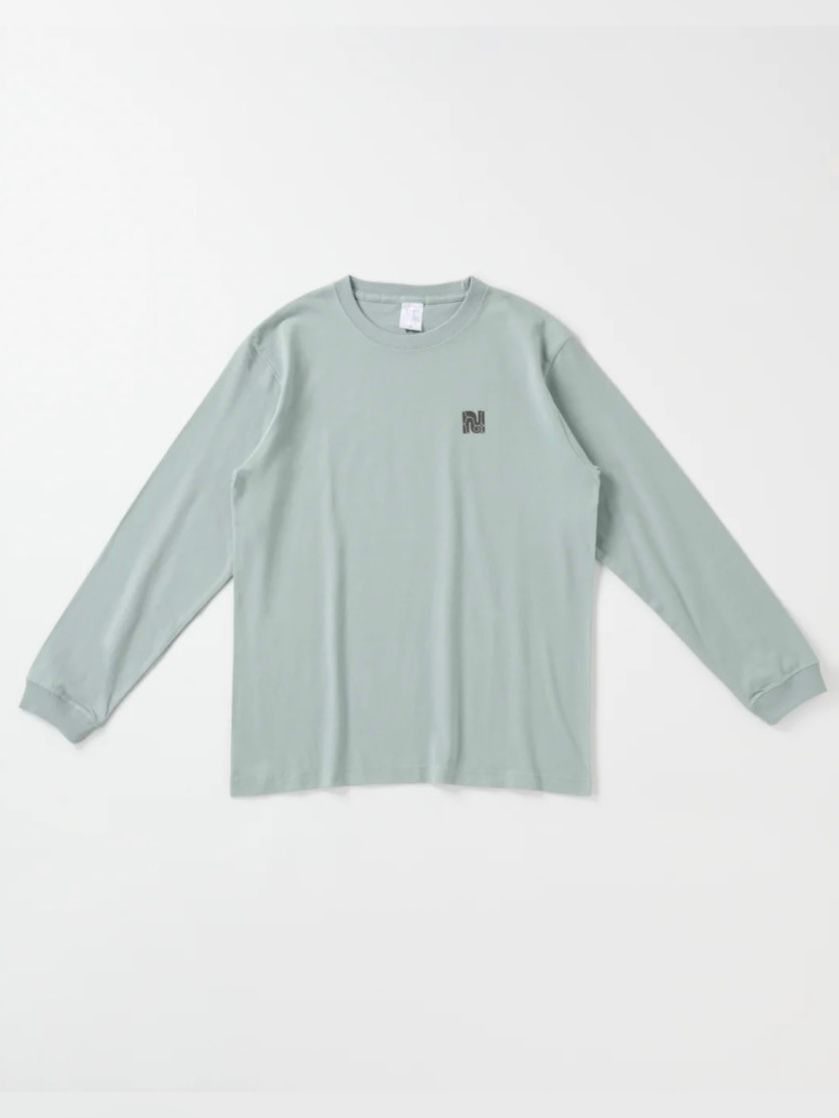 バックプリント長袖コットンTシャツ -cikarkarpe- (SMOKEY GREEN)