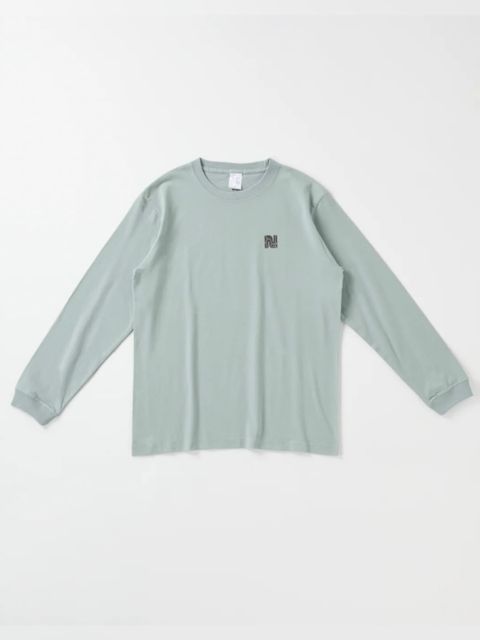 バックプリント長袖コットンTシャツ -cikarkarpe- (SMOKEY GREEN)
