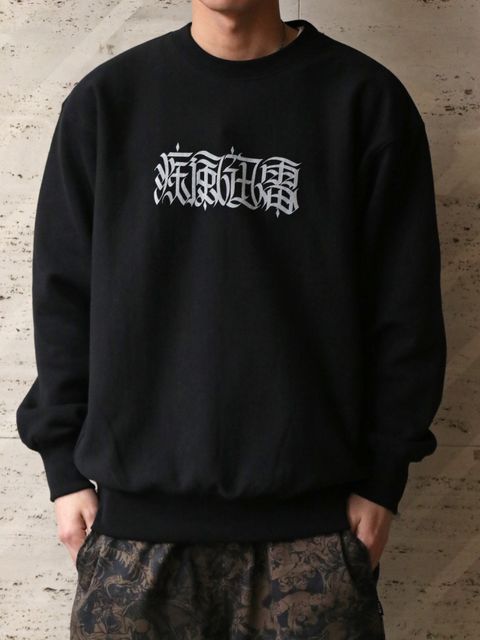 MOZYSKEY×SKANDA "疾風迅雷"SWEAT CREW NECK (BLACK) / 別注スウェット (ブラック)
