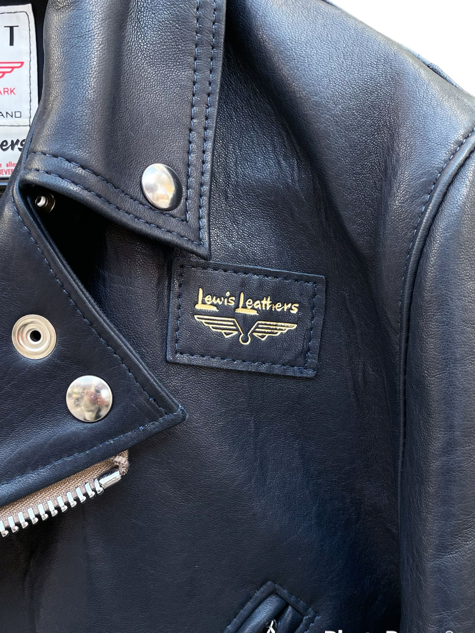 サイクロン441 : シープスキン(ネイビー） | Lewis Leathers