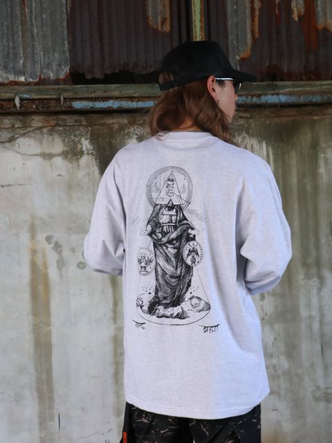 "DARK MATTER" L/S TEE / "DARK MATTER" ロングスリーブTシャツ (アッシュグレー）