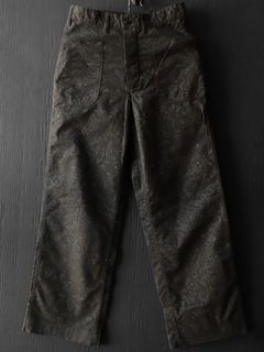 1920s GOTHIC PATTERN BRUSHED VIYELLA MONTGOMERY TROUSERS (SMOKY OLIVE)