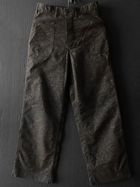 1920s GOTHIC PATTERN BRUSHED VIYELLA MONTGOMERY TROUSERS (SMOKY OLIVE)