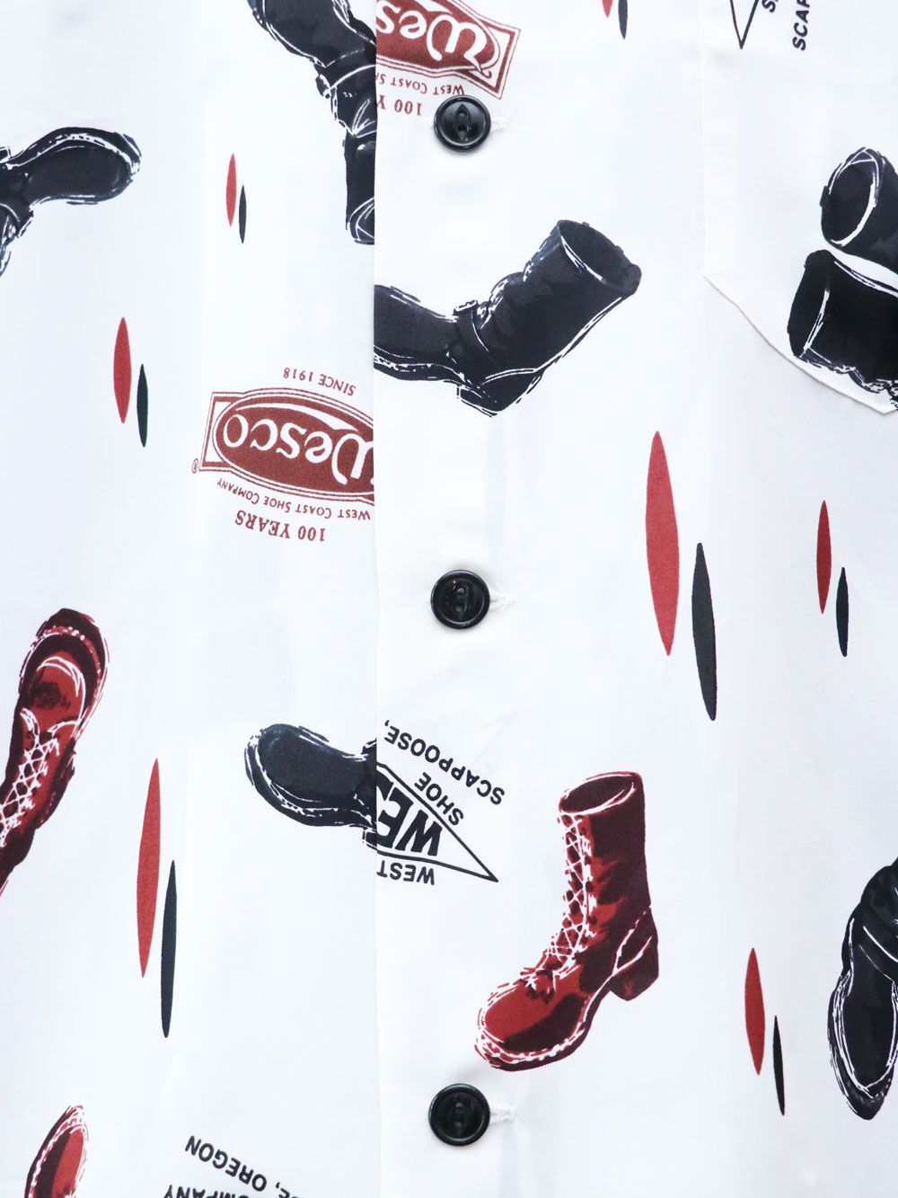 WESCO BOOTS DESIGN HAWAIAN S/S SHIRTS (WHITE)