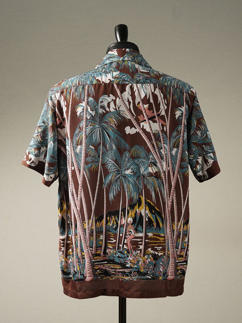 "PALM TREE" S/S SHIRTS (BROWN)