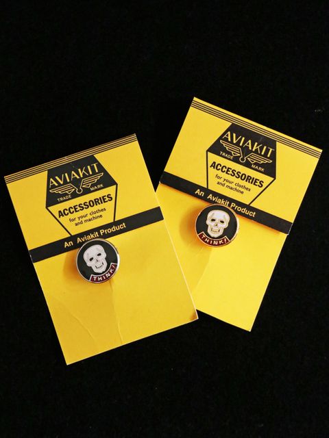 "THINK! SKULL" BADGE