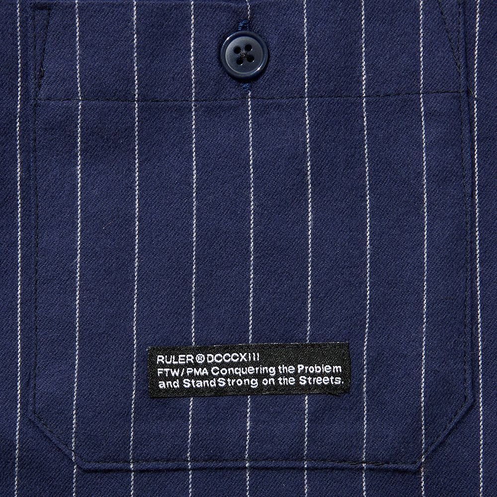 BLUNT STRIPE FLANNEL PULLOVER SHIRT (NAVY)