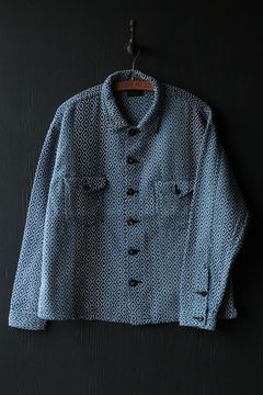 “SASHIKO” INDIGO CROSS NAVAJO SHIRT / INDIGO