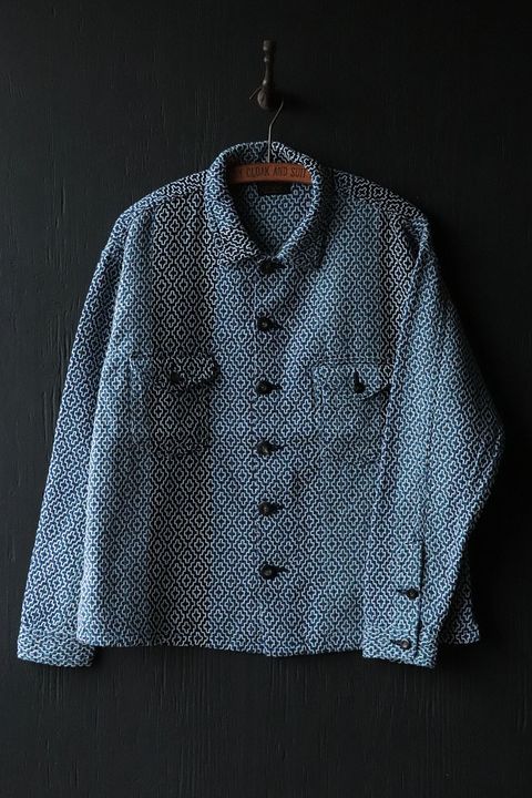“SASHIKO” INDIGO CROSS NAVAJO SHIRT / INDIGO