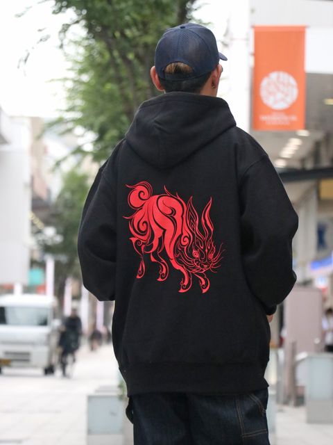 TRIBAL HARE PARKA (BLACK)