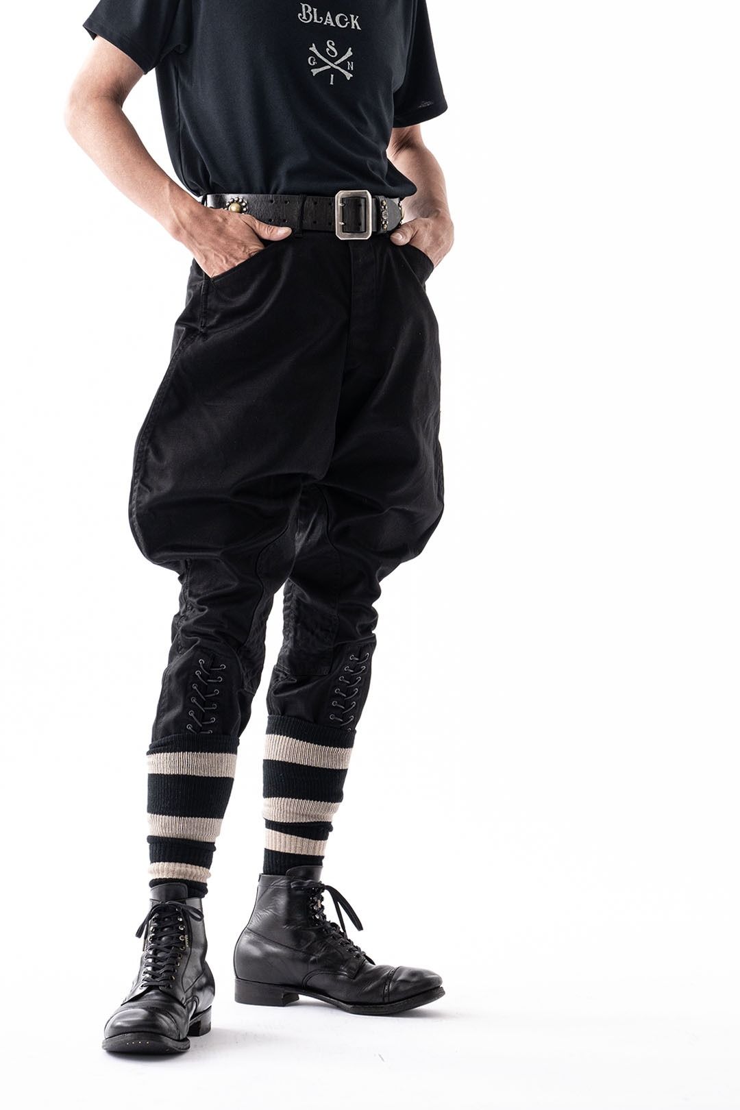 BLACK CHINO SHERIFF BREECHES (MIDNIGHT BLACK)