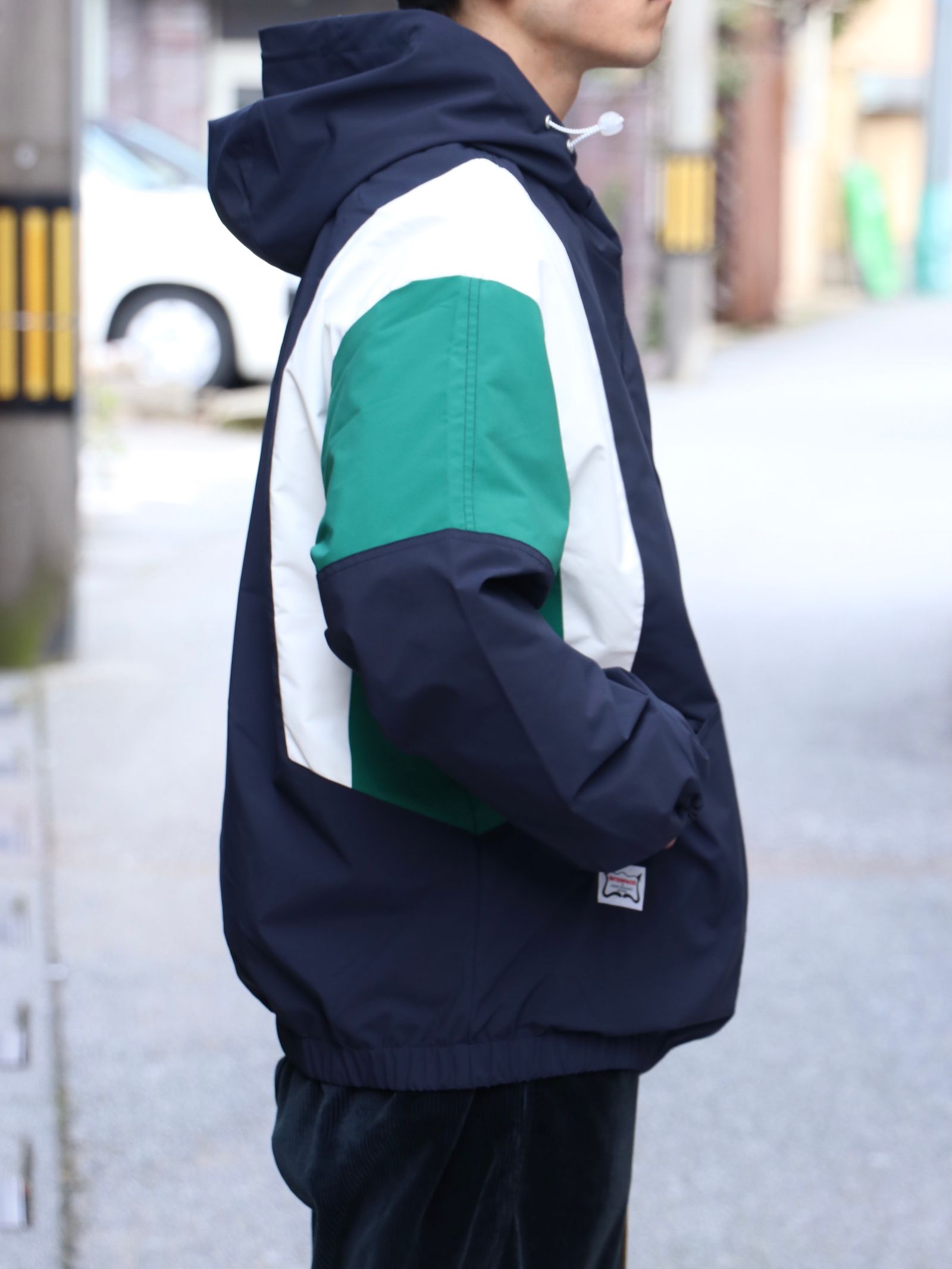 NYLON ANORAK (NAVYxGREENxWHITE)