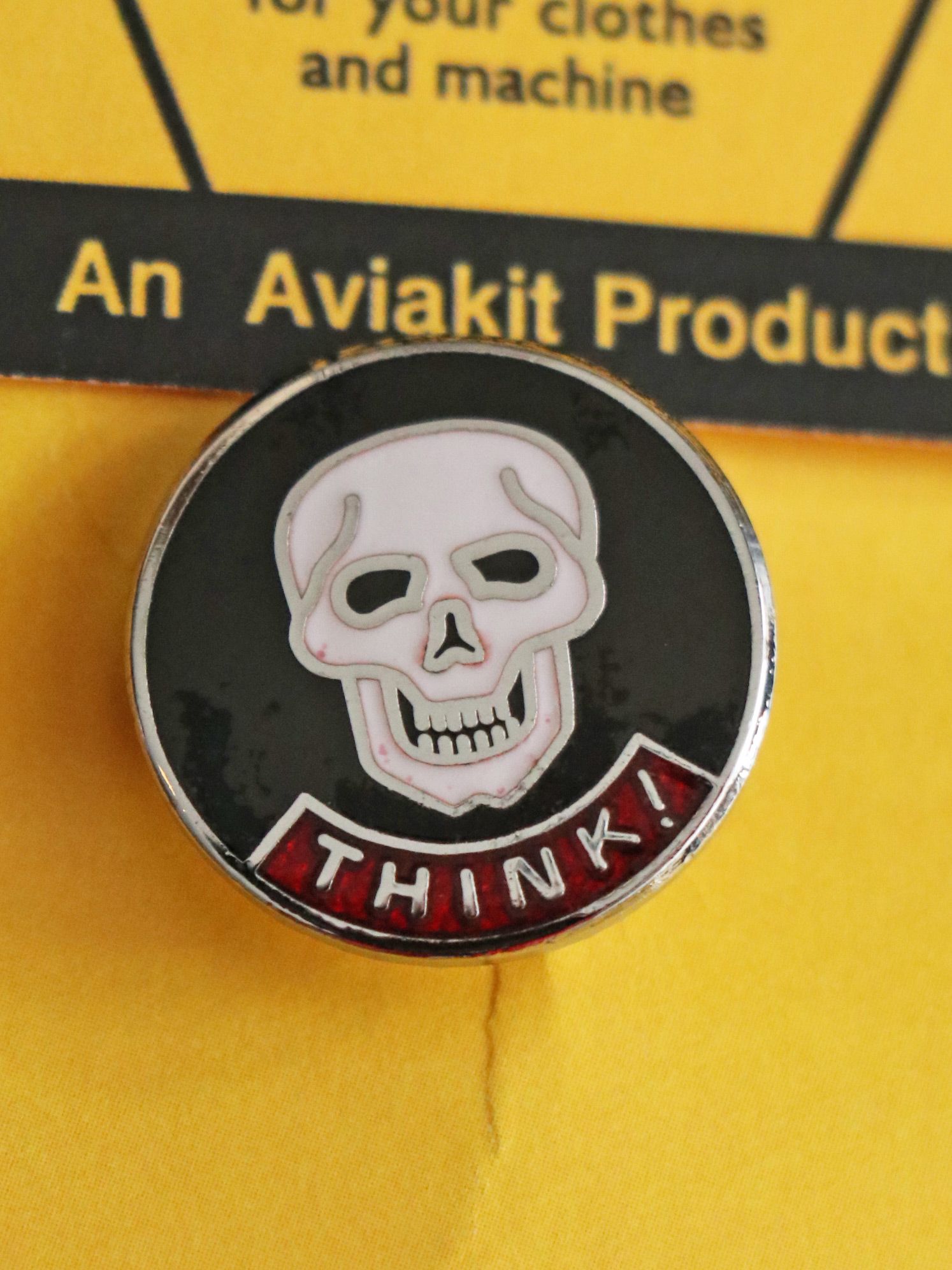"THINK! SKULL" BADGE
