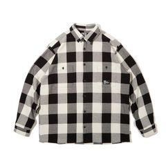 BUFFALO PLAID HEAVY L/S TWILL SHIRT（WHITE/BLACK）