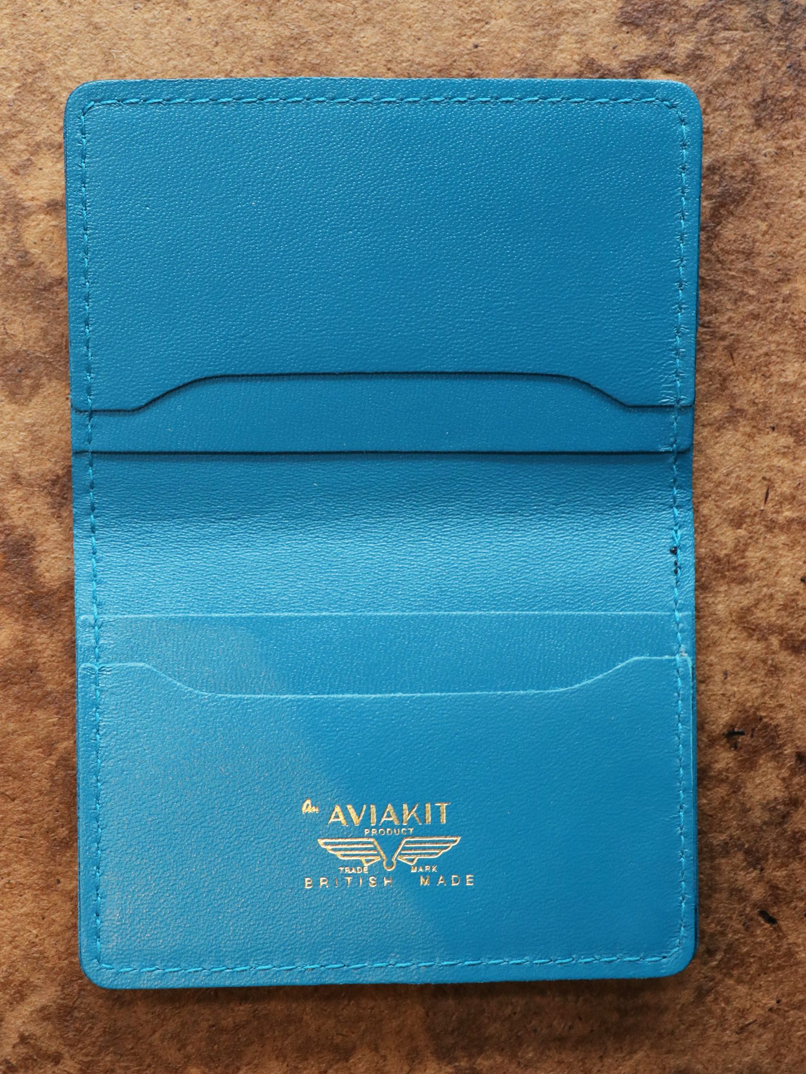 LEWIS LEATHERS CARD CASE (VINTAGE TURQUOISE)