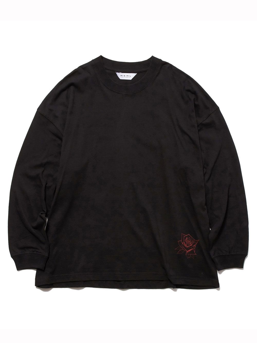 ローズ&スカル オーバーサイズ ロングスリーブTシャツ (ブラック) / ROSE&SKULL OVERSIZED LONG SLEEVE TEE (BLACK)