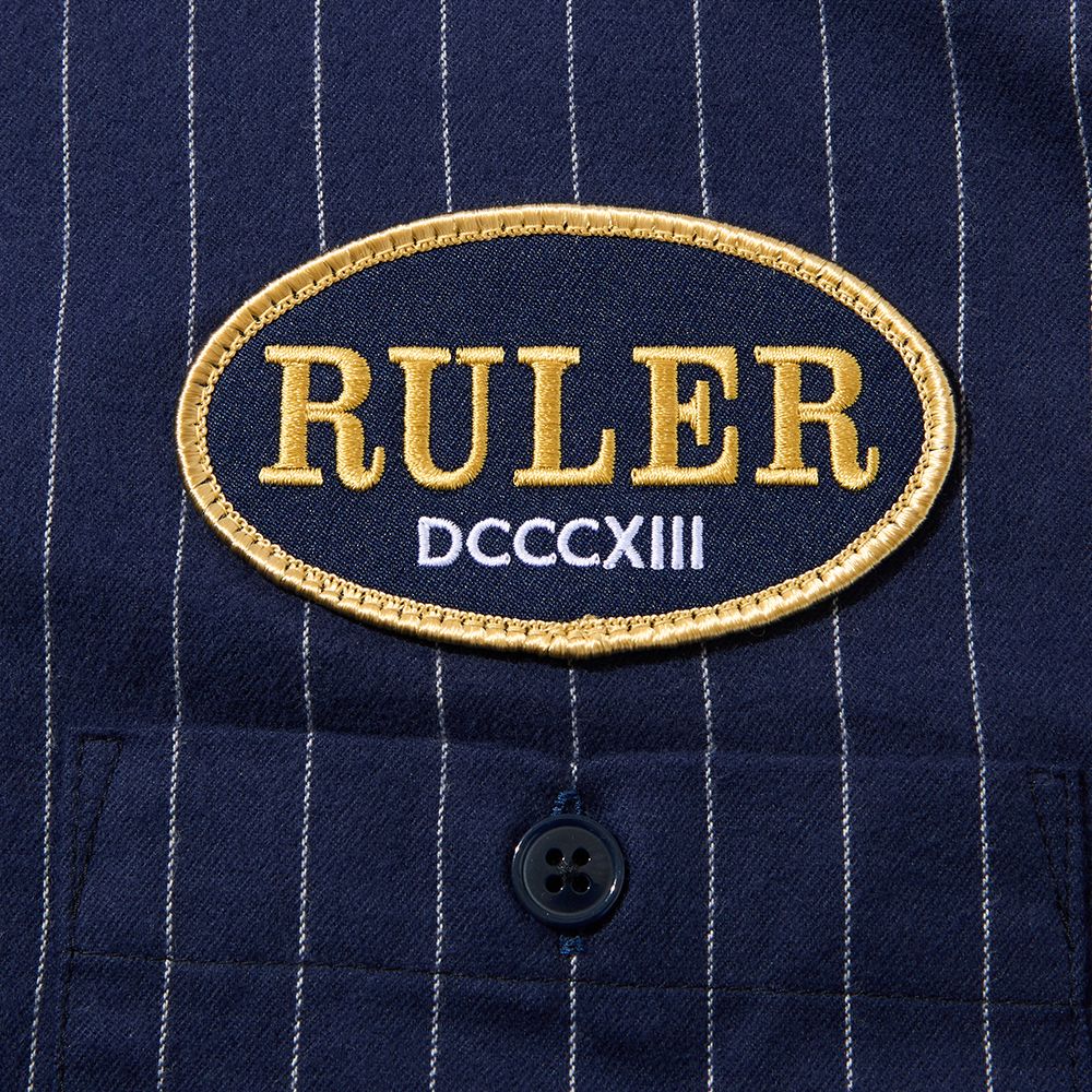 BLUNT STRIPE FLANNEL PULLOVER SHIRT (NAVY)