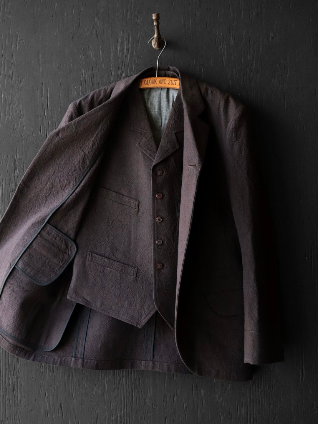 ANCIENT CLOTH BUTLER A JACKET (DEAD LEAF BROWN)