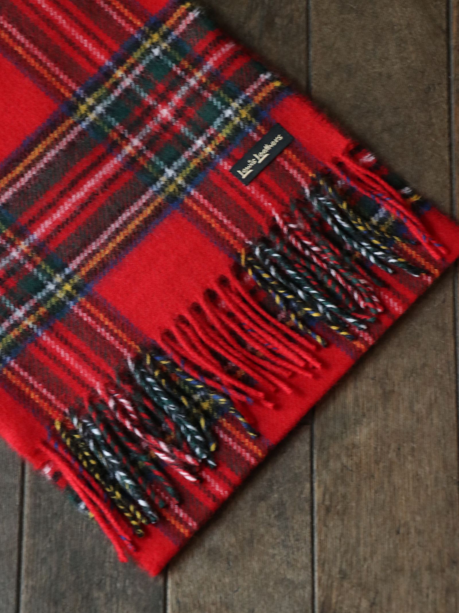 SCOTISH WOOL SCARF - STEWART  ROYAL (RED TARTAN)