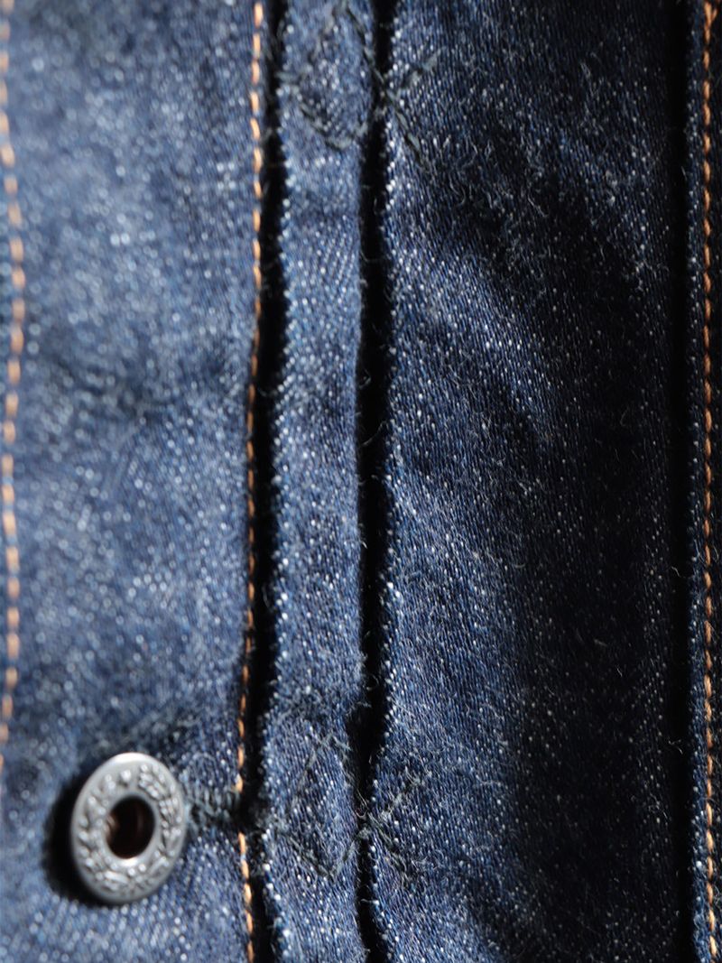 14oz DENIM PLEATS JACKET  (DARK INDIGO)