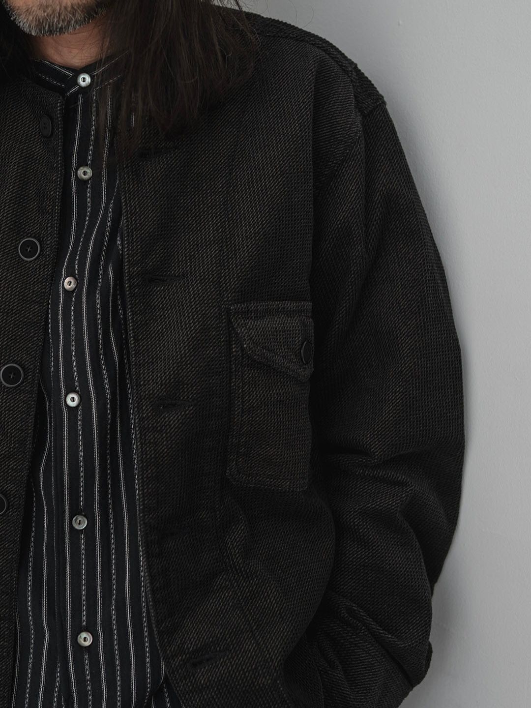 RIPPLE CORD AIM JACKET (CHARCOAL BLACK)