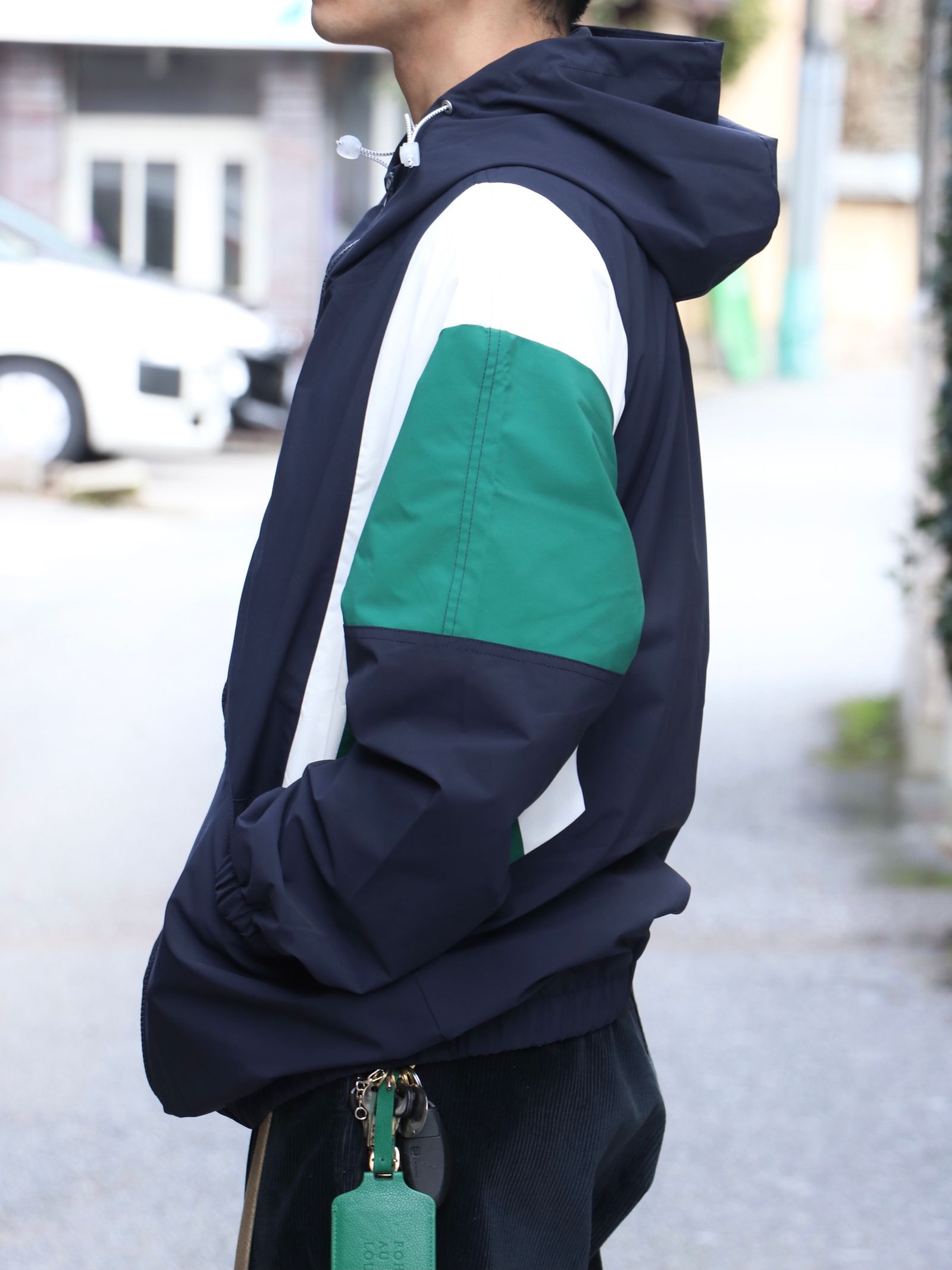 NYLON ANORAK (NAVYxGREENxWHITE)