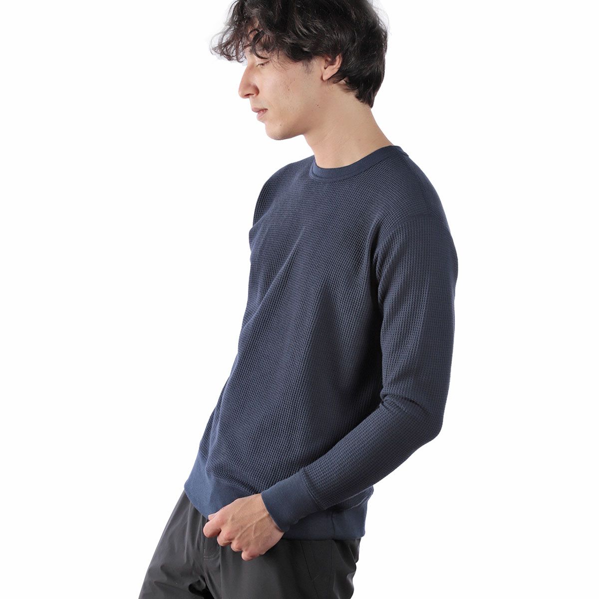 TCワッフルクルー (Men's)/グレー