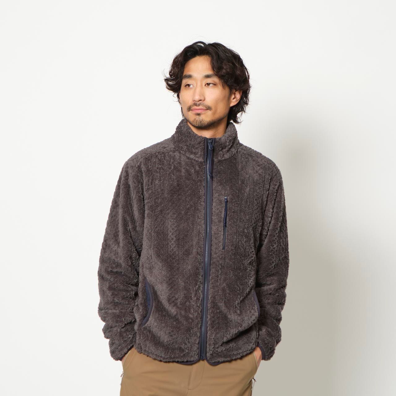 シャギーフリースフルジップ (Men's)/ベージュ