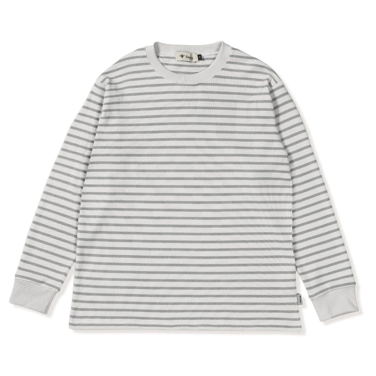 ミニワッフルボーダークルー (Men's)/ライトグレー