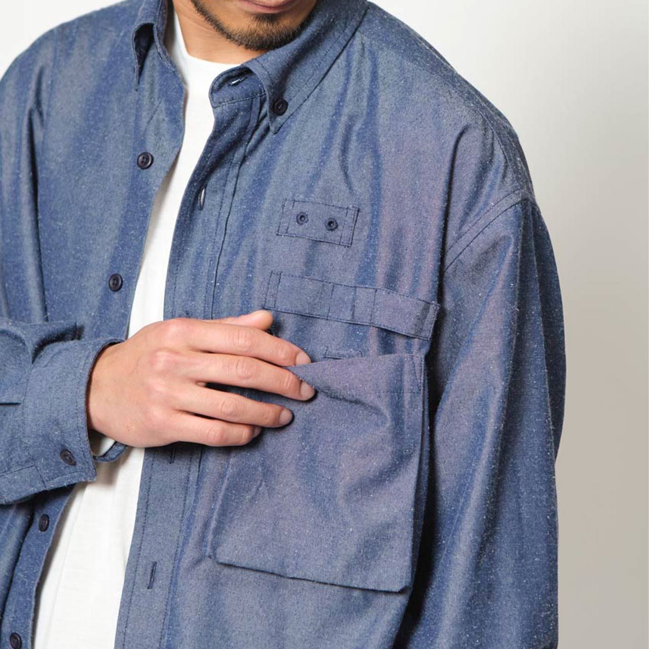 FISHDOMダンガリーシャツ (Men's)/インディゴ
