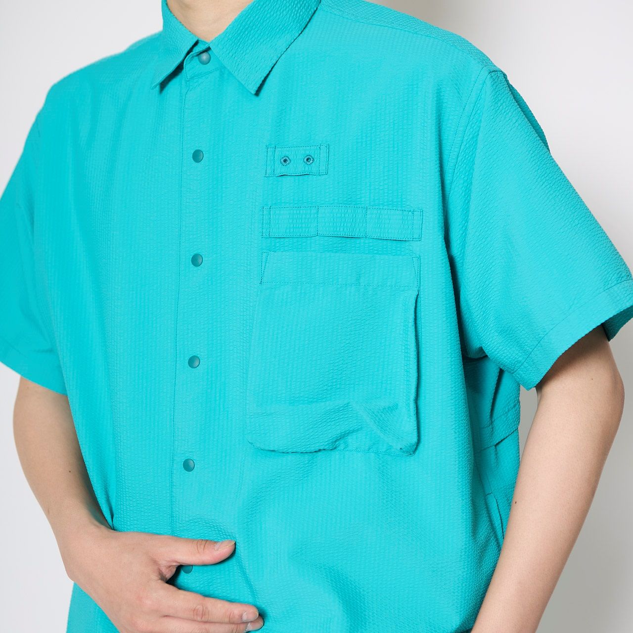 FISHDOMシャツS/S /ライトグレー