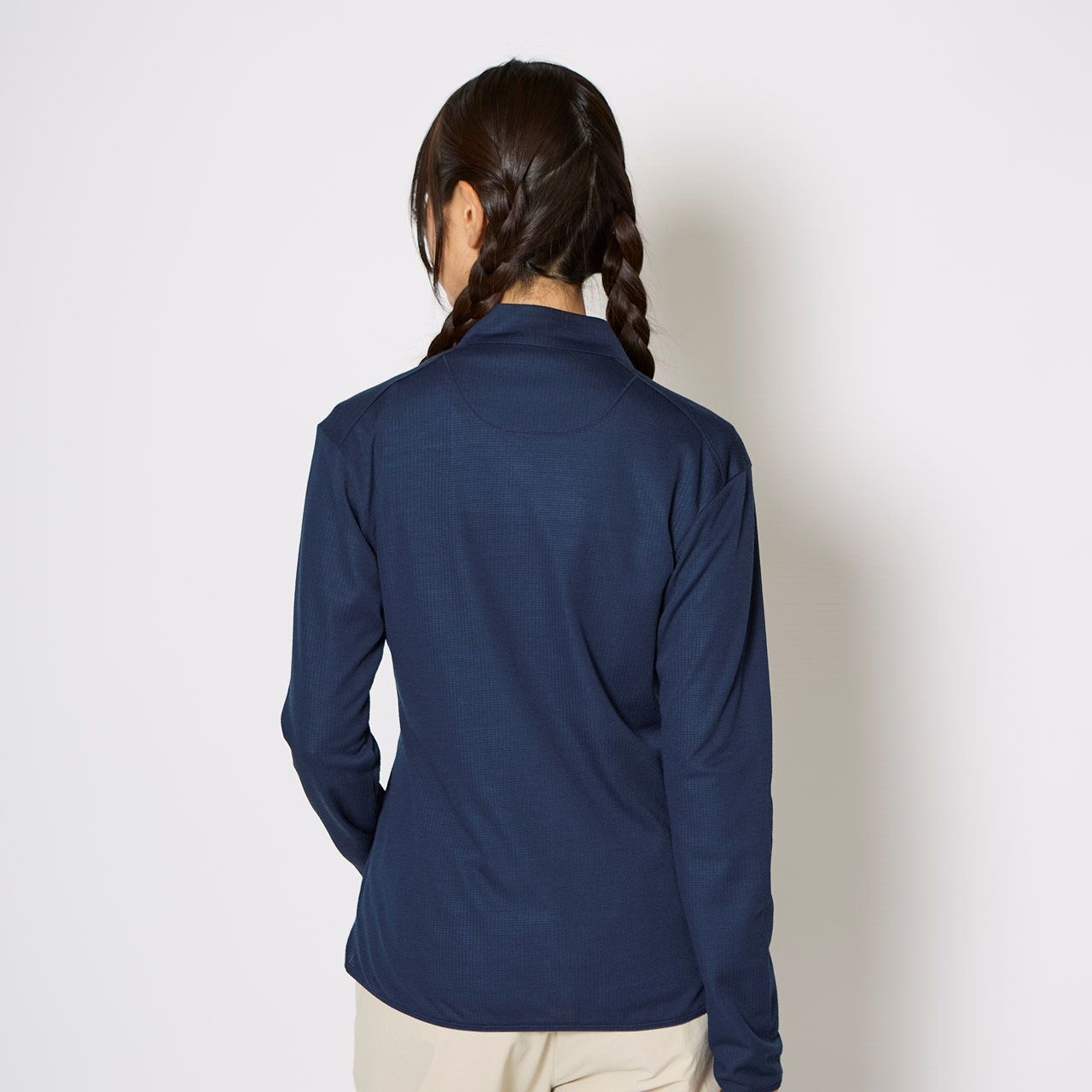 マイクログリッドウールフルジップ/ライトブルー