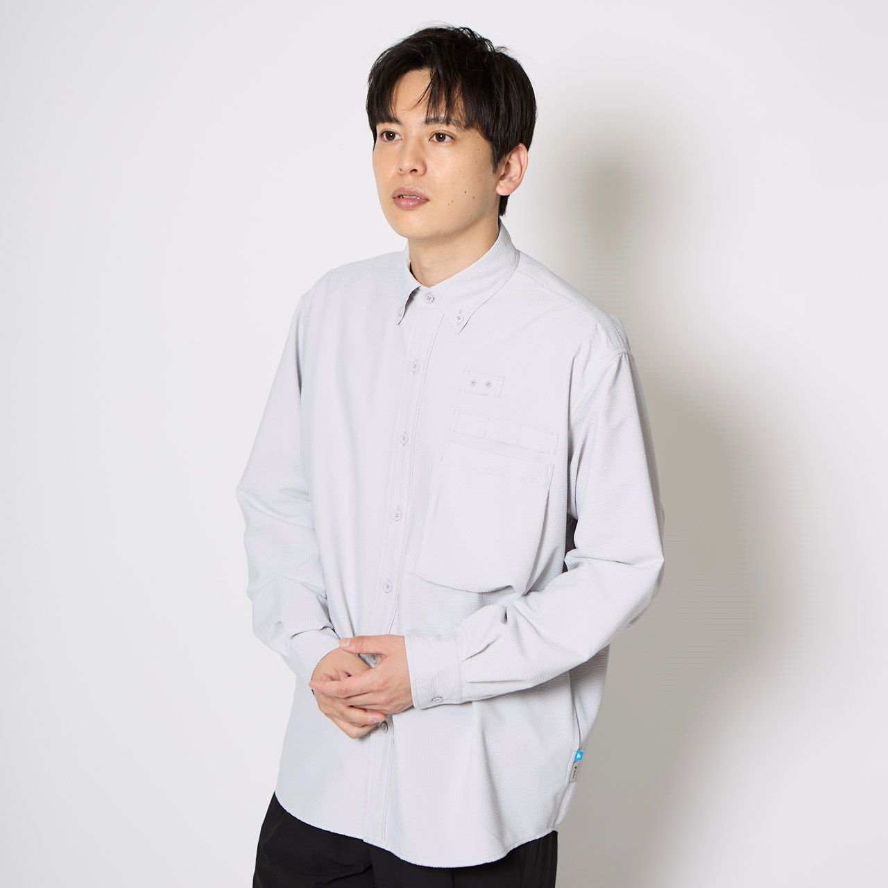 FISHDOMシャツ /ライトグレー